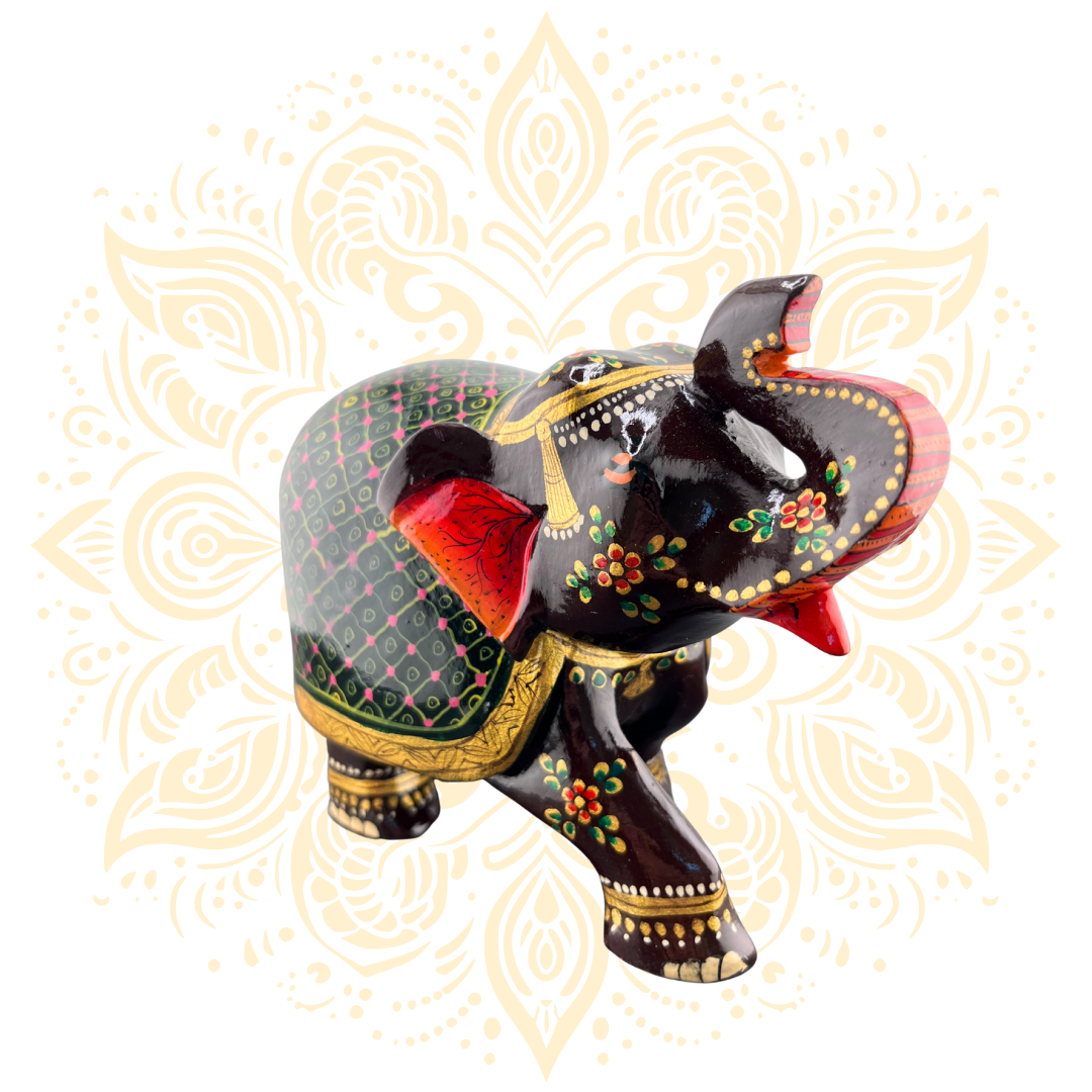 Wooden Black Painted Elephant