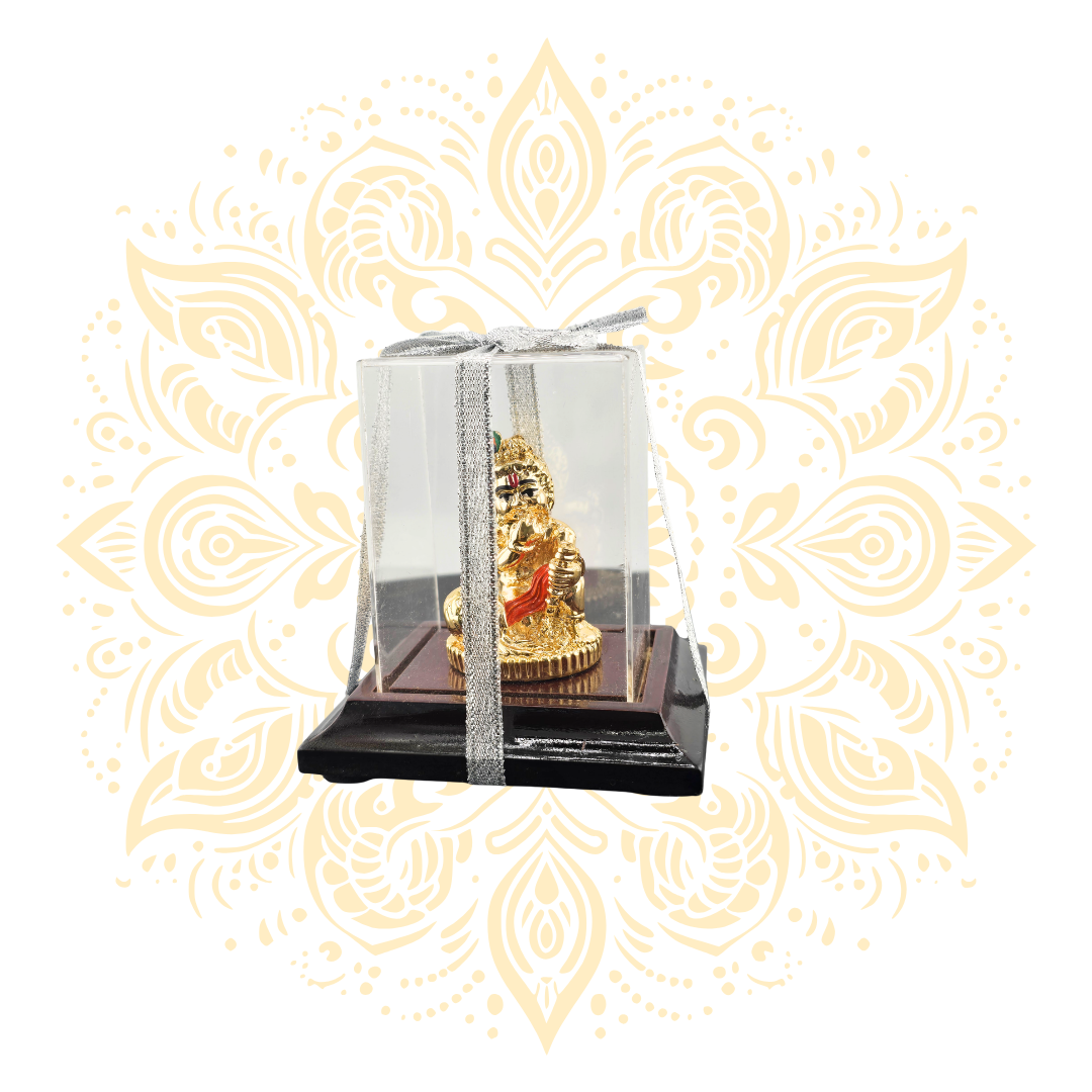 Laddu Gopal Golden Murti in Acrylic Display Case – 4" - Matchless Gifts